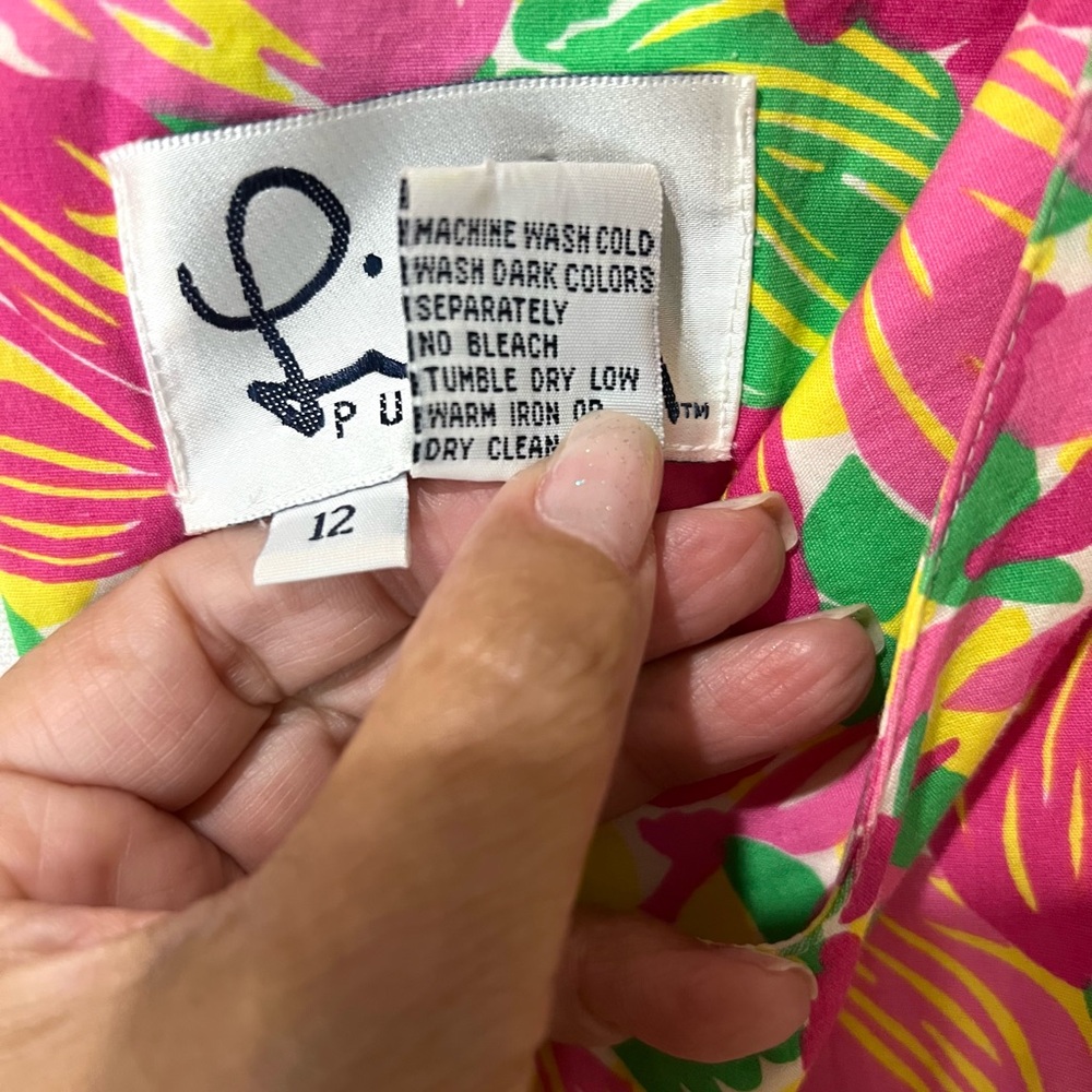 Lilly Pulitzer Vintage Mini Dress Tulip Print Sleeveless Cotton SZ 12 EUC - Picture 9 of 11